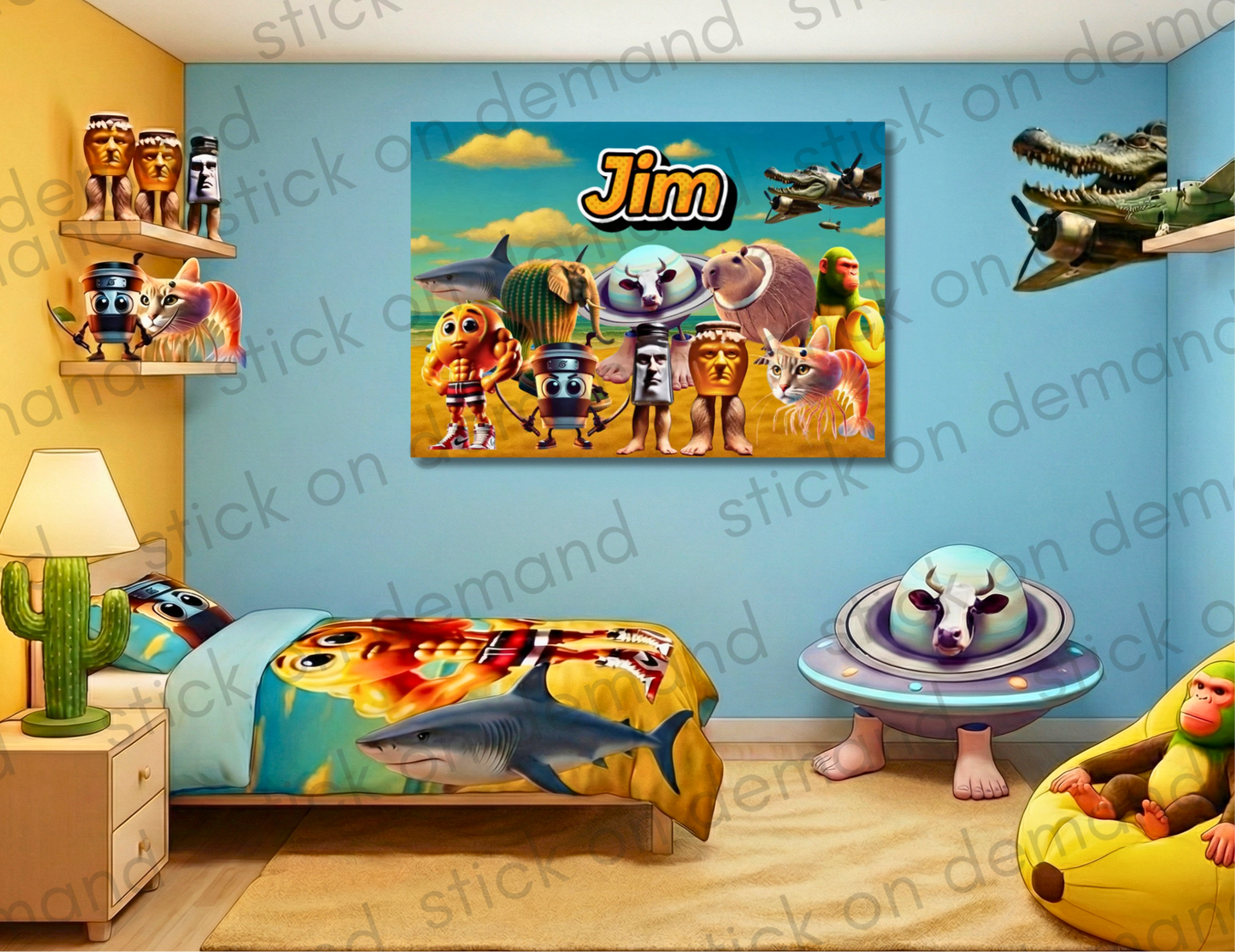 Personalised Italian Brainrot A3 Poster / Custom Cartoon with Child’s Name / Printed on Premium Matte Paper / Frame not Included