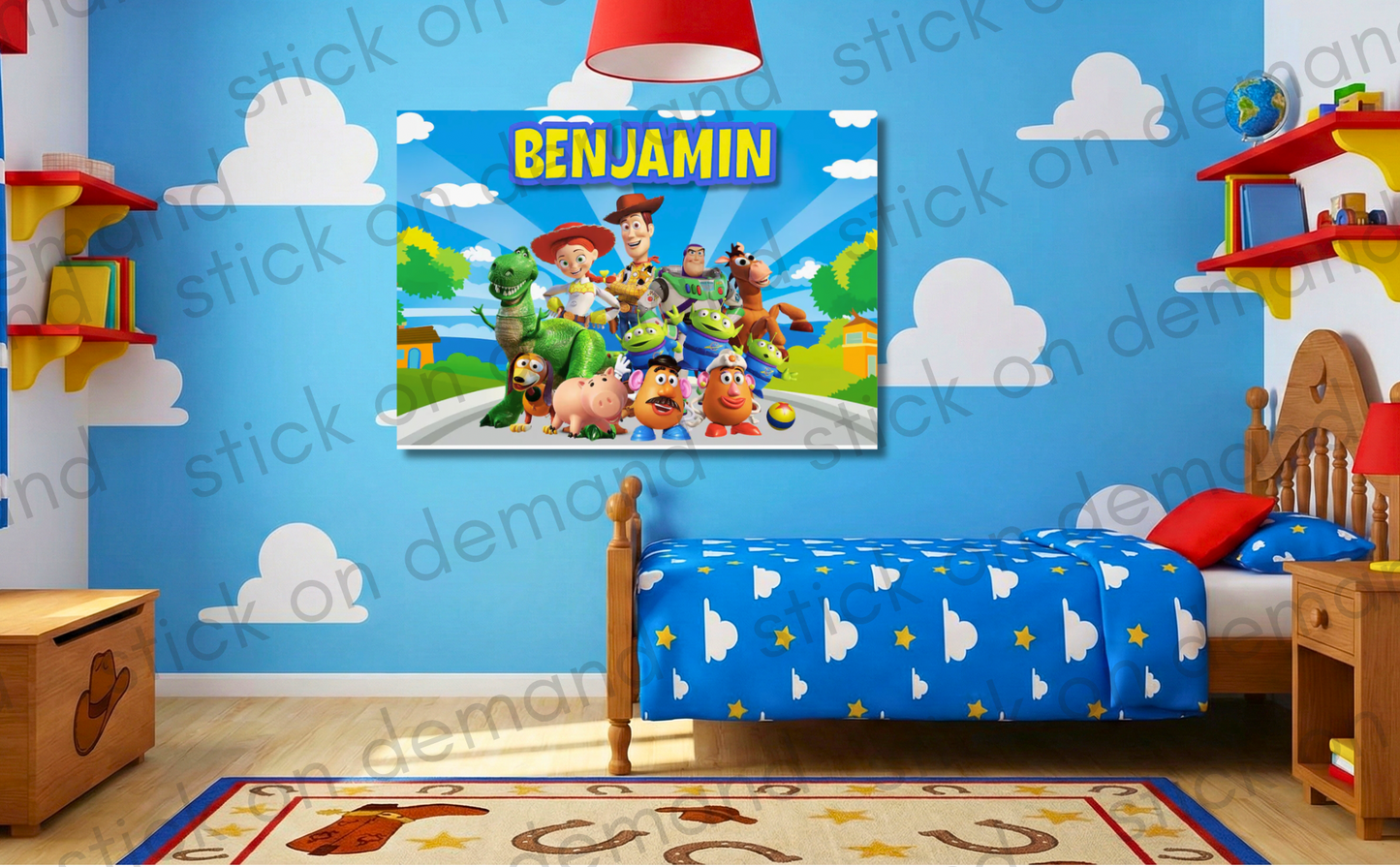 Personalised Toy Story  A3 Poster / Custom Cartoon with Child’s Name / Printed on Premium Matte Paper