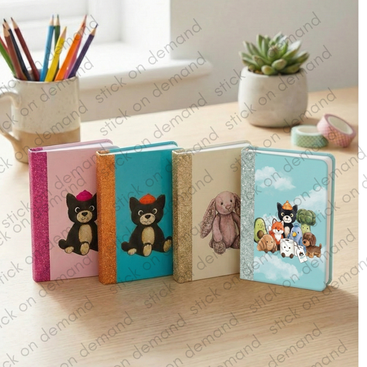 Glitter Jellycat Notebook - Party Favor / Mini note / Great for Party Favors and Gifts / Mini Note  / A5 Notepad