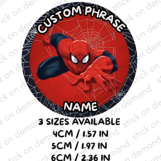 Personalised Custom Phrase Thank You Stickers – Spider   Party Favor Labels