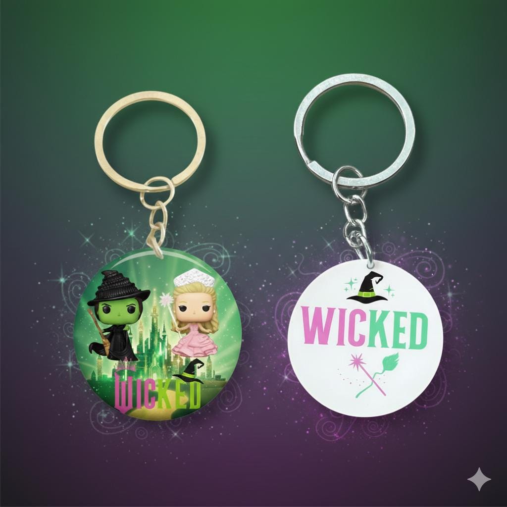 Wicked Keychain Party Favor  — Cute Birthday Favour, Bulk Kids Party Gifts,   Wicked Party - Party Favor - Wicked