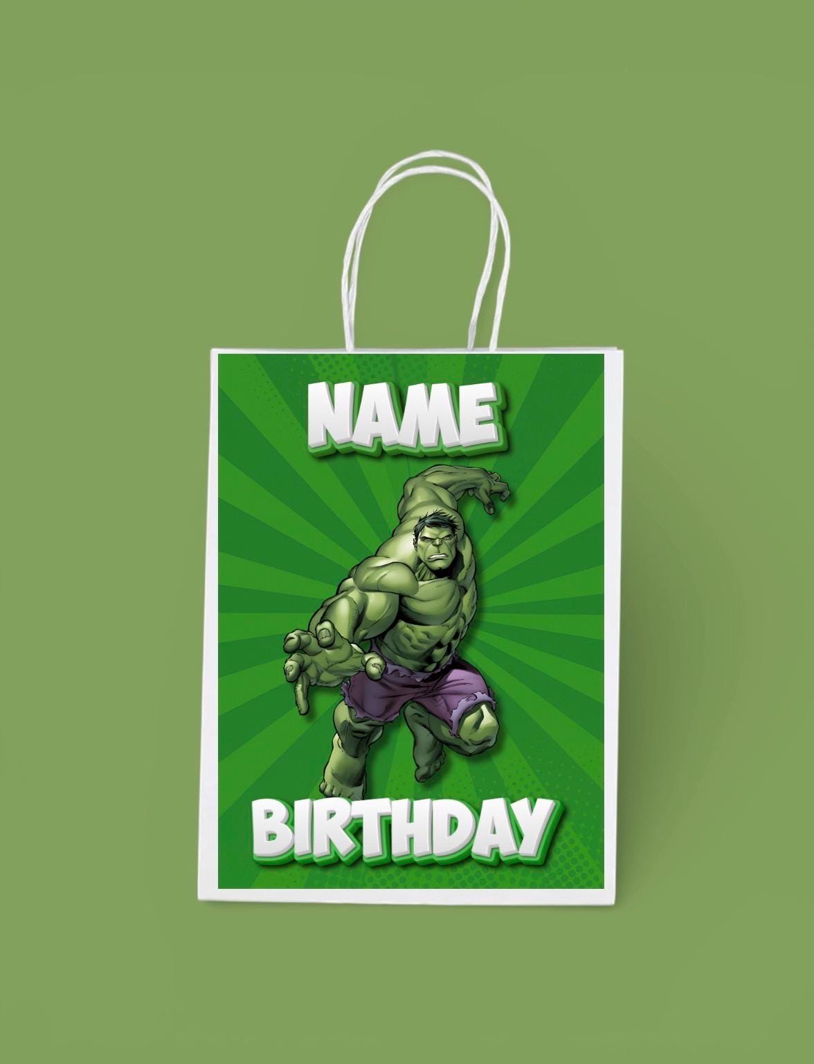 Personalised Small  Hulk   Party Favor Bag – Birthday Theme - Birthday Bag / Hulk    Party Favors Bag - SuperHeroe Party