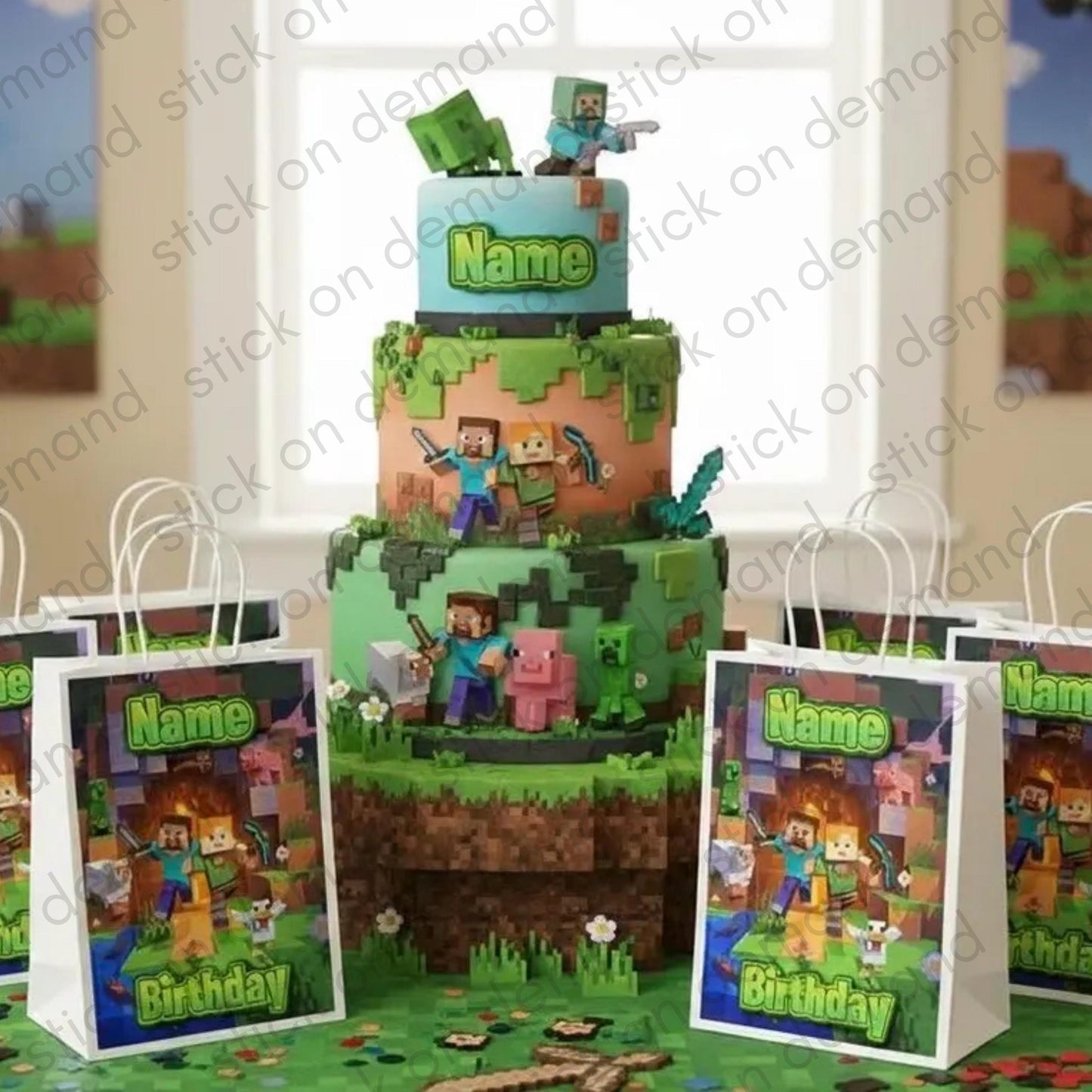 Personalised Small  Video Game  Party Favor Bag – Birthday Theme - Birthday Bag / Game Party Favors Bag