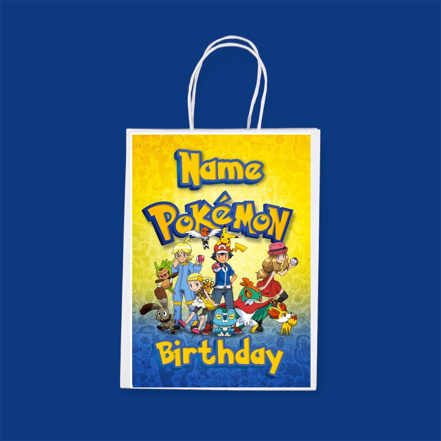 Personalised Small Pokemon Party Favor Bag – Birthday Theme - Birthday Bag / Pokemon Party Favors Bag