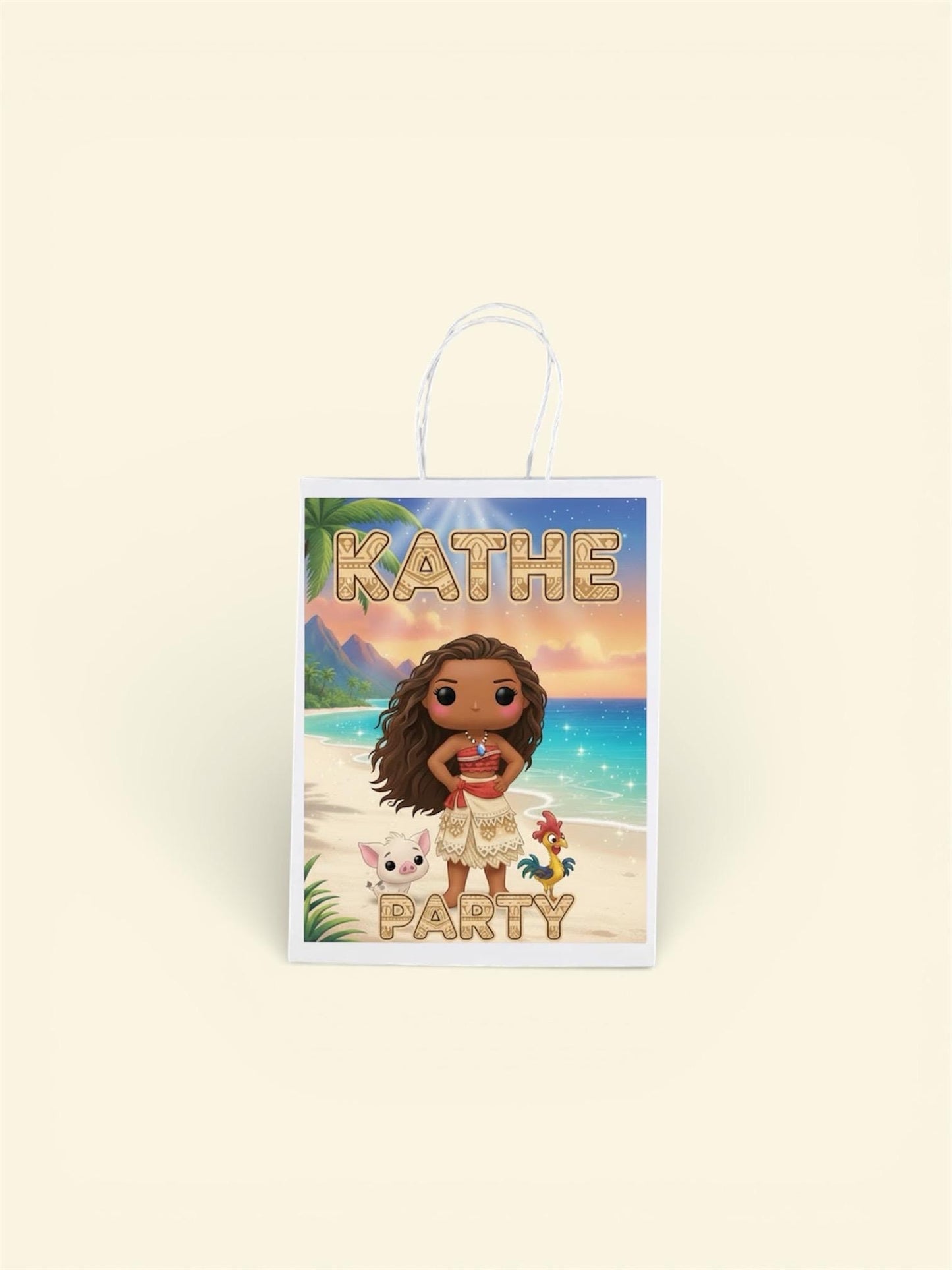 Custom Tropical Birthday Party Kit - Personalized Favor Bags - Favors Party Bag - Moana Inspire Party Bag
