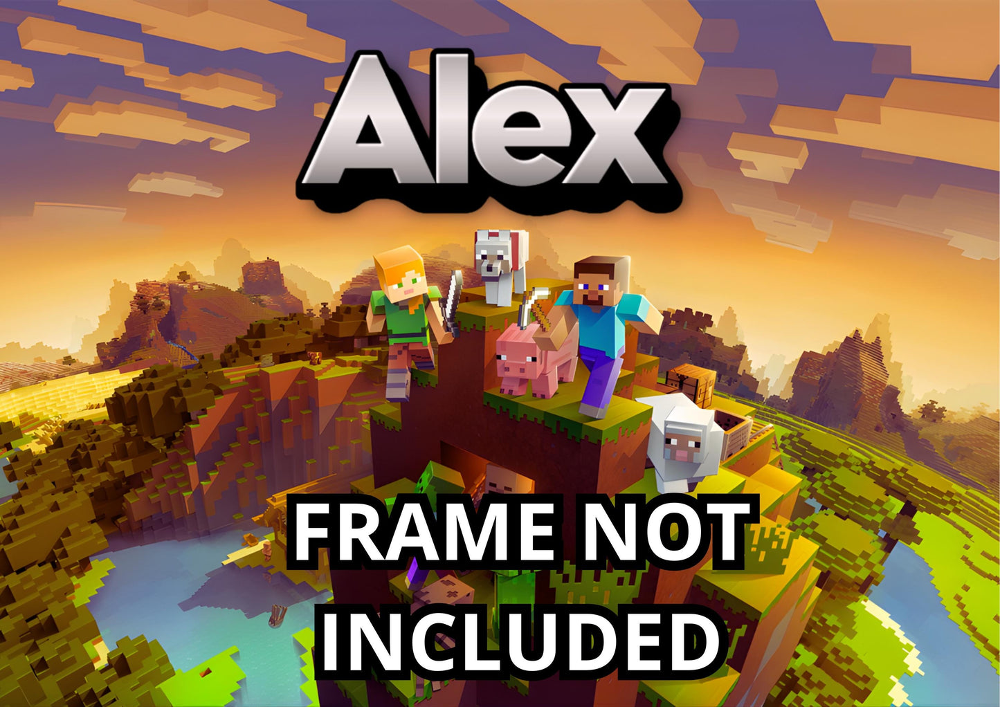 Personalised Video Game A3 Poster / Custom Cartoon with Child’s Name / Printed on Premium Matte Paper / Frame not Included