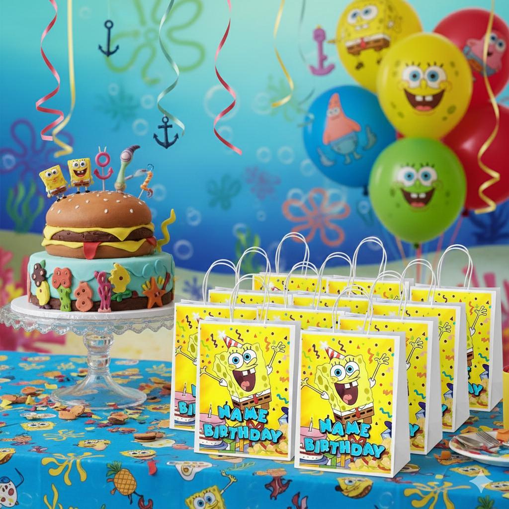 Personalised Small  Cartoon   Party Favor Bag – Birthday Theme - Birthday Bag / Cartoon  Party Favors Bag