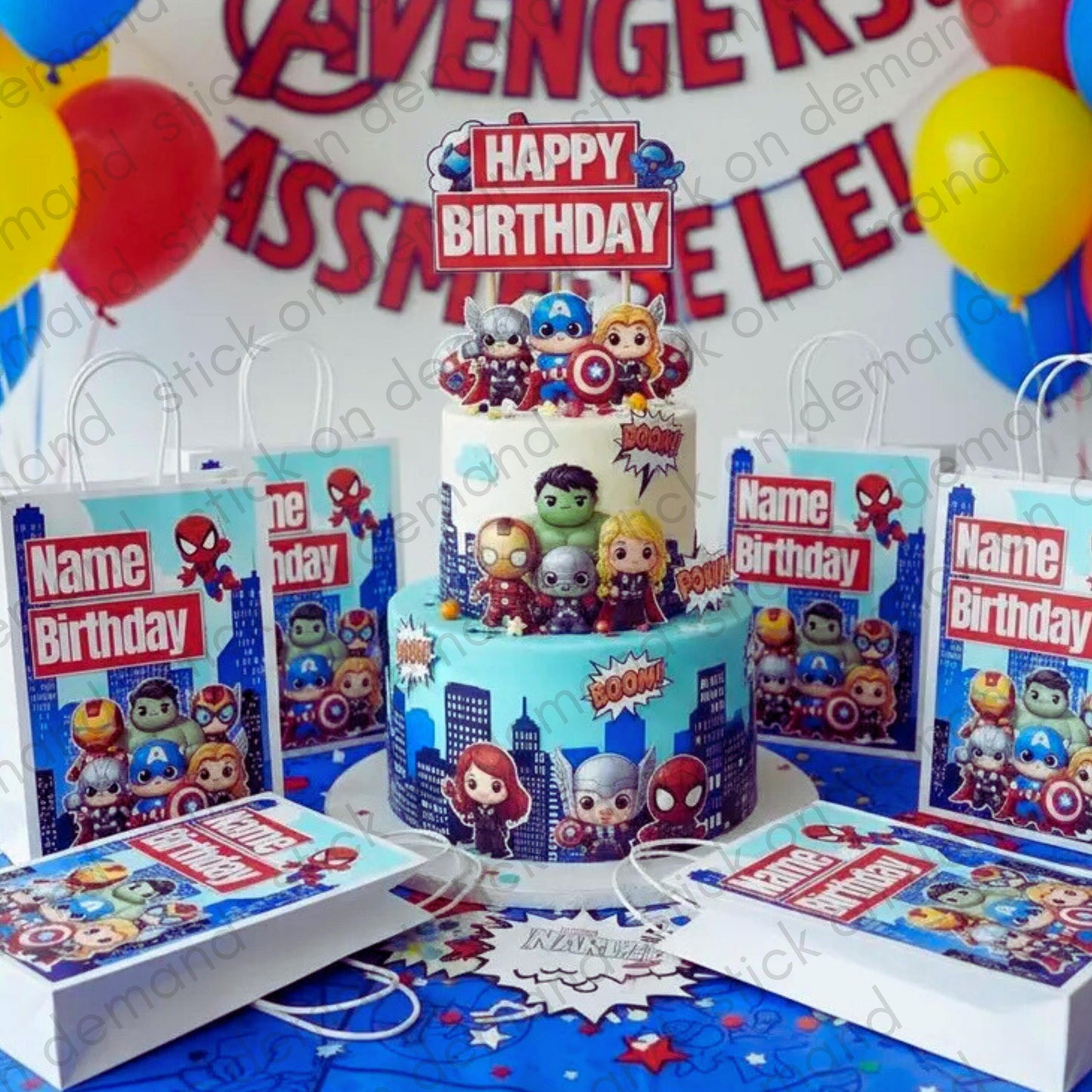 Personalised Small  Superhero  Party Favor Bag – Birthday Theme - Birthday Bag / Superhero  Party Favors Bag