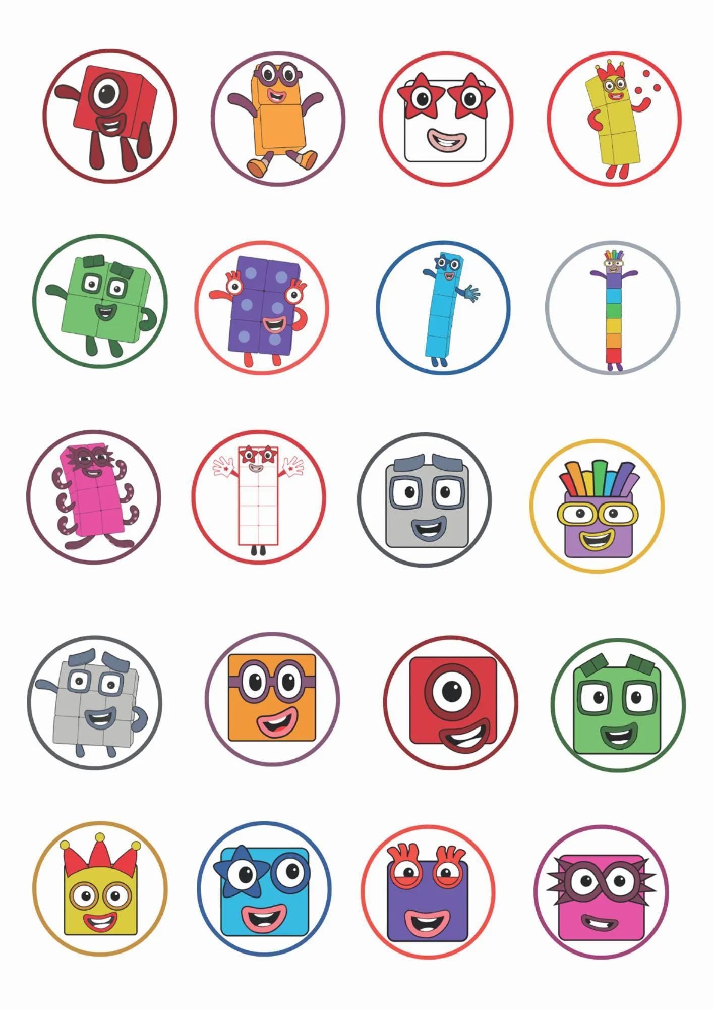 20 Number Blocks   Stickers