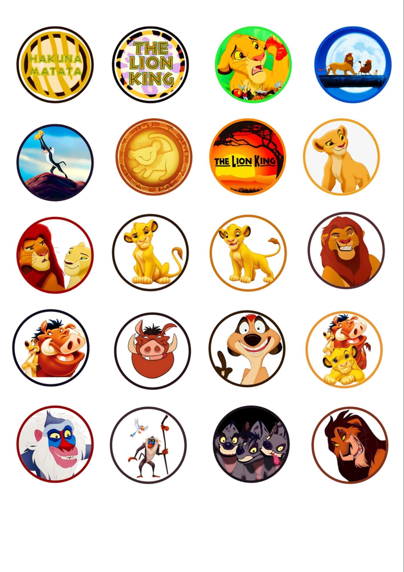 20 Lion King  Stickers