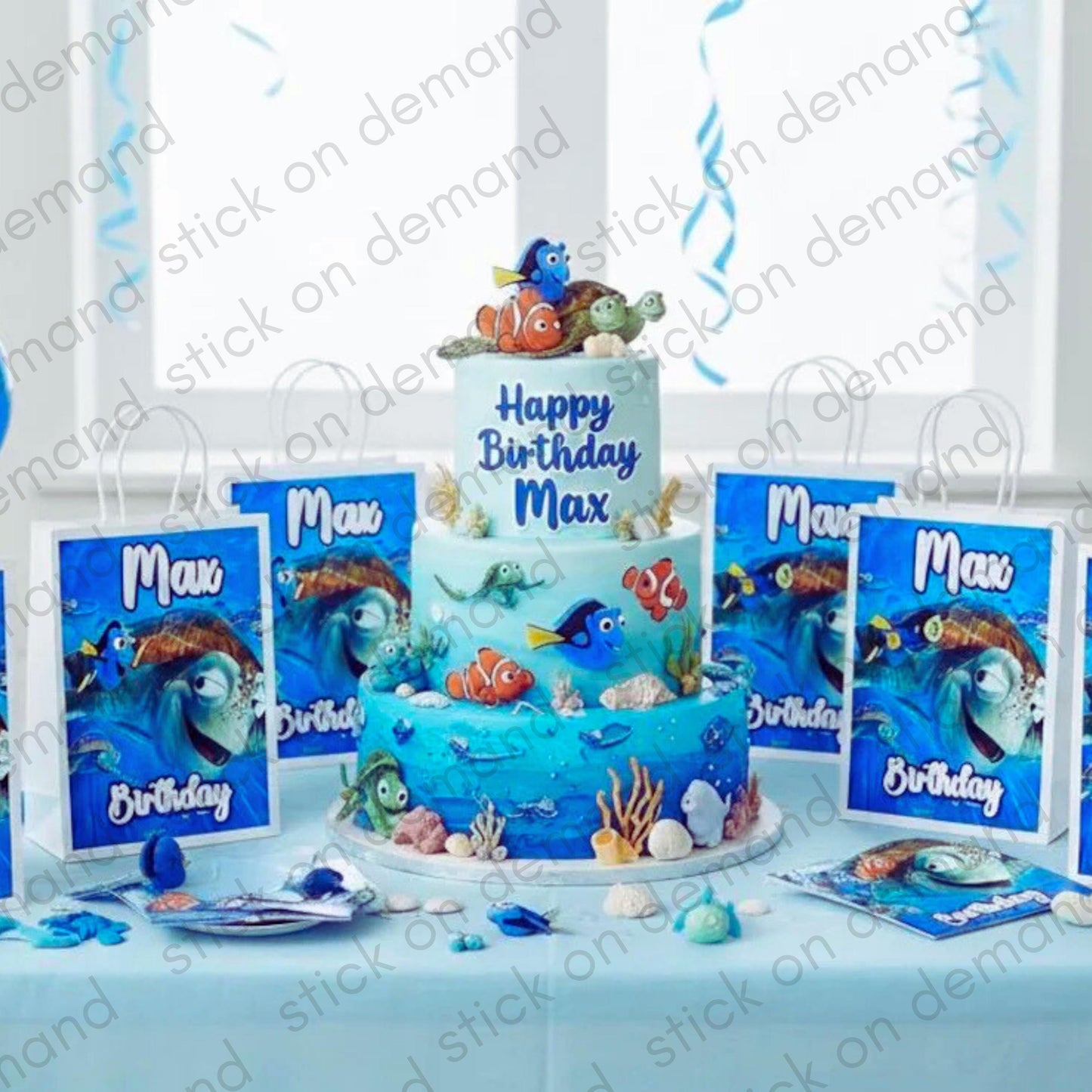 Personalised Small Finding  Nemo Party Favor Bag – Birthday Theme - Birthday Bag / Finding  Nemo  Party Favors Bag