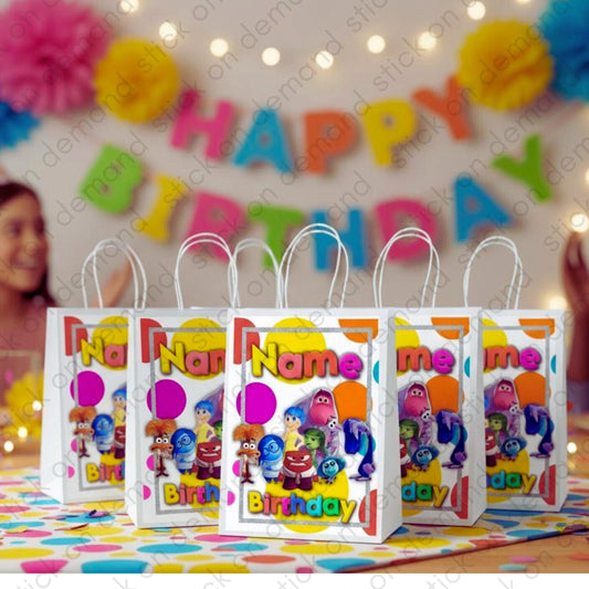Personalised Small Inside Out 2  Party Favor Bag – Birthday Theme - Birthday Bag /  Inside Out 2 Party Favors Bag