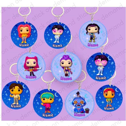 Personalised Kpop Hunters Keychain – Personalised Keychain , Backpack Accessory, School Bag, Lunch Bag, Perfect Gift