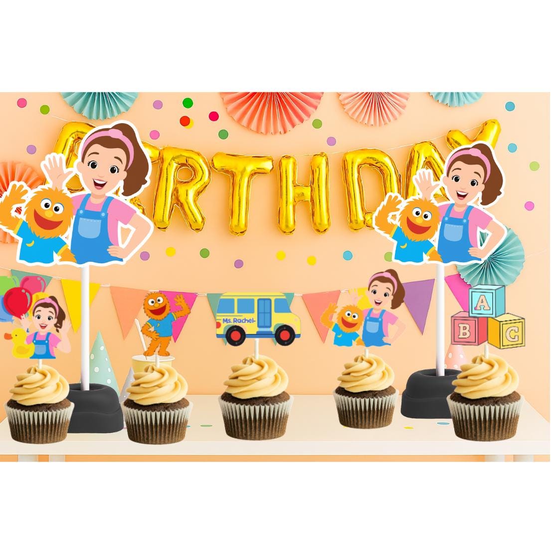 Rachel Topper Set – Handmade Cupcake & Centerpiece Decorations