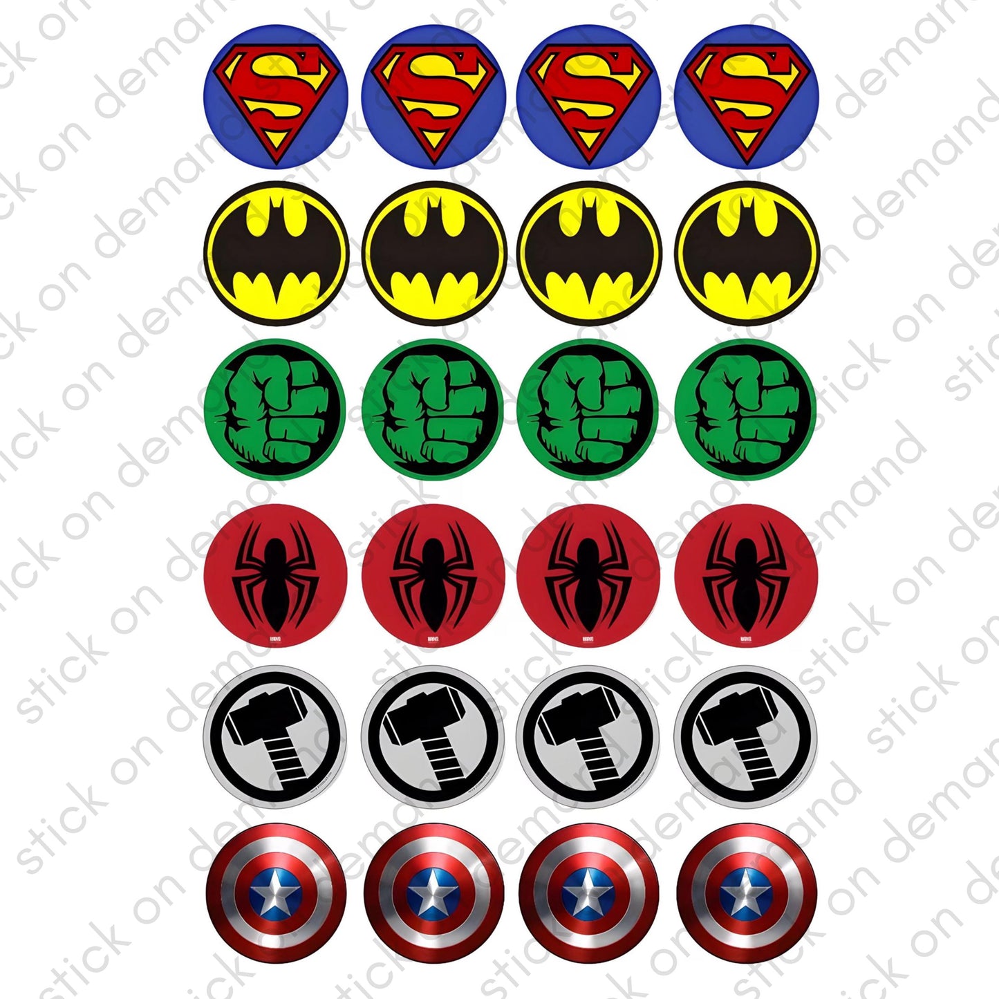 24 Superhero Stickers: Waterproof Vinyl, Party Kit , Gift Kit