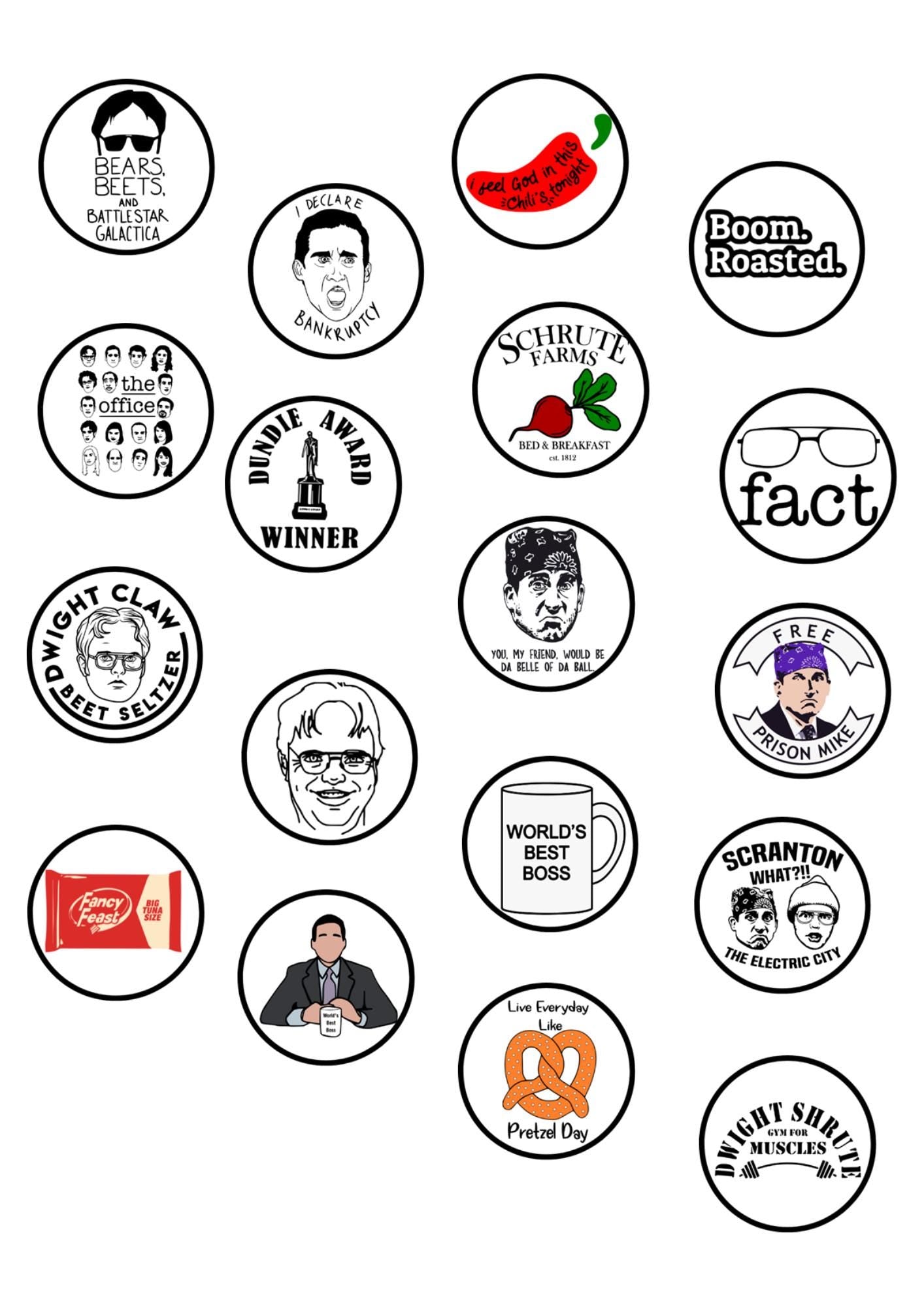 20 The Office Stickers