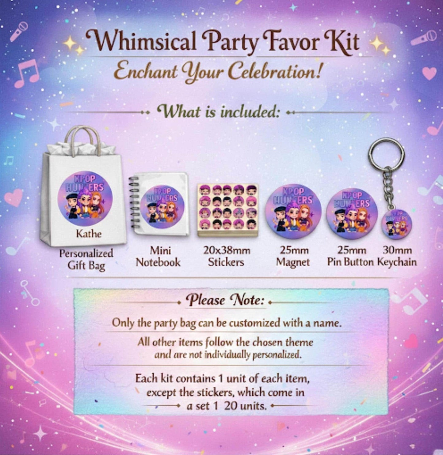 K-POP Glitter Notebook - Kpop Party Favor / Mini K-pop note / Great for Party Favors and Gifts / Mini Note Kpop / A5  Notepad