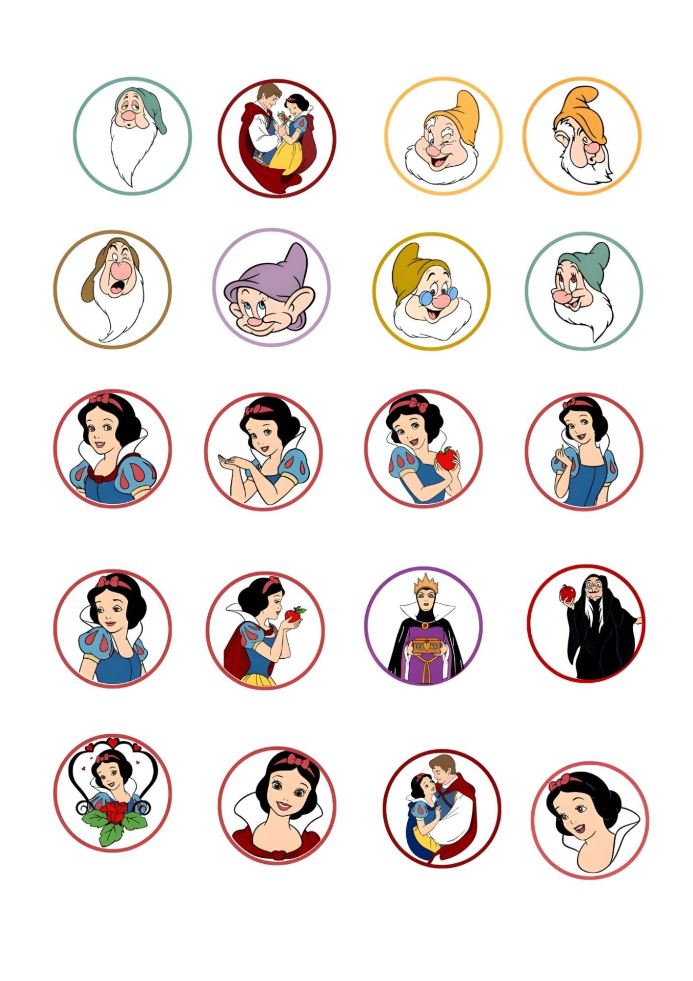 20 Snow White Stickers