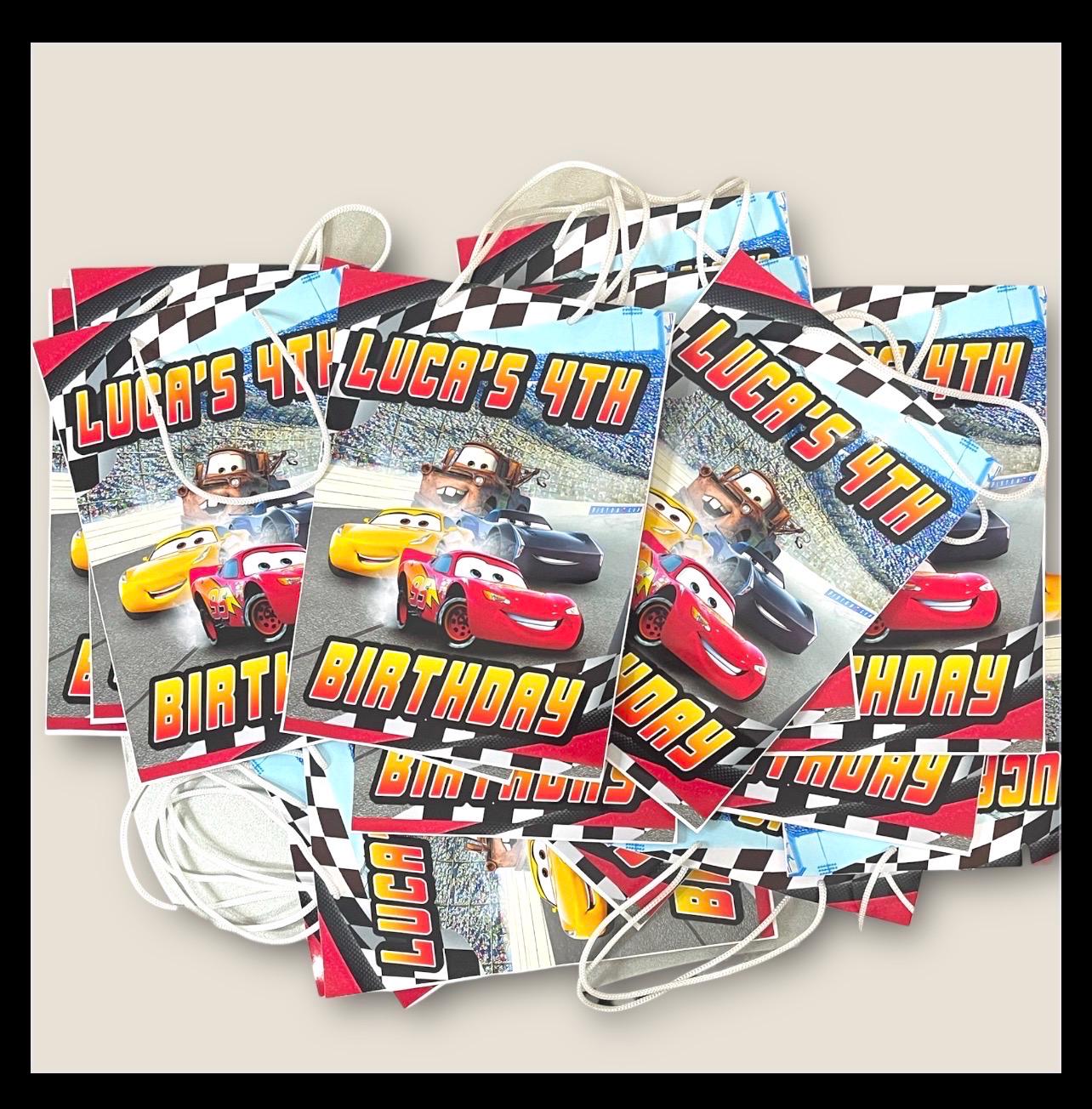 Personalised Small  Cars   Party Favor Bag – Birthday Theme - Birthday Bag / Cars  Party Favors Bag