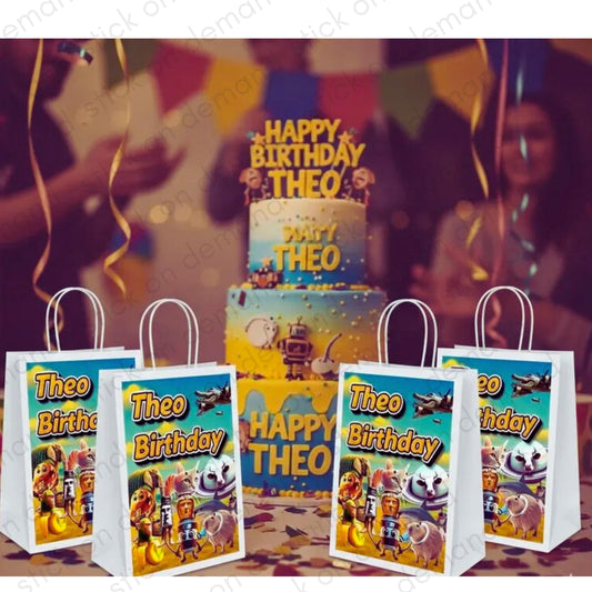 Personalised Small  Italian Brainrot   Party Favor Bag – Birthday Theme - Birthday Bag / Italian Brainrot  Party Favors Bag