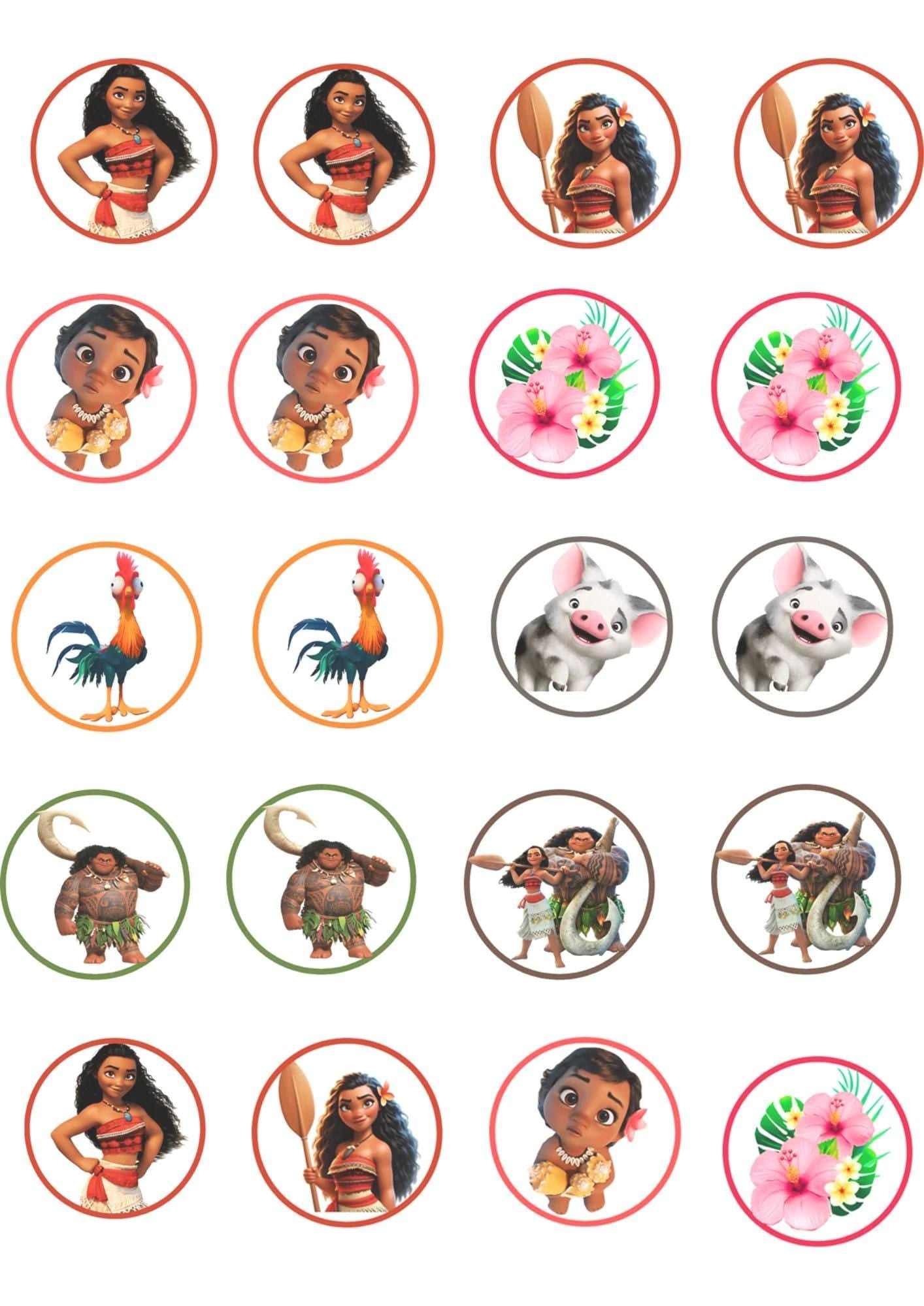 20 Moana Stickers
