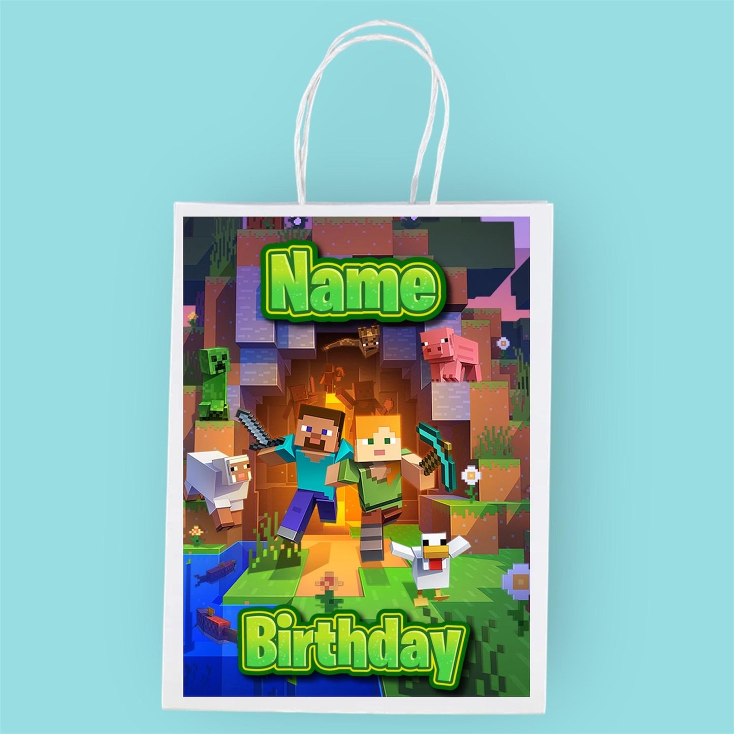 Personalised Small  Video Game  Party Favor Bag – Birthday Theme - Birthday Bag / Game Party Favors Bag