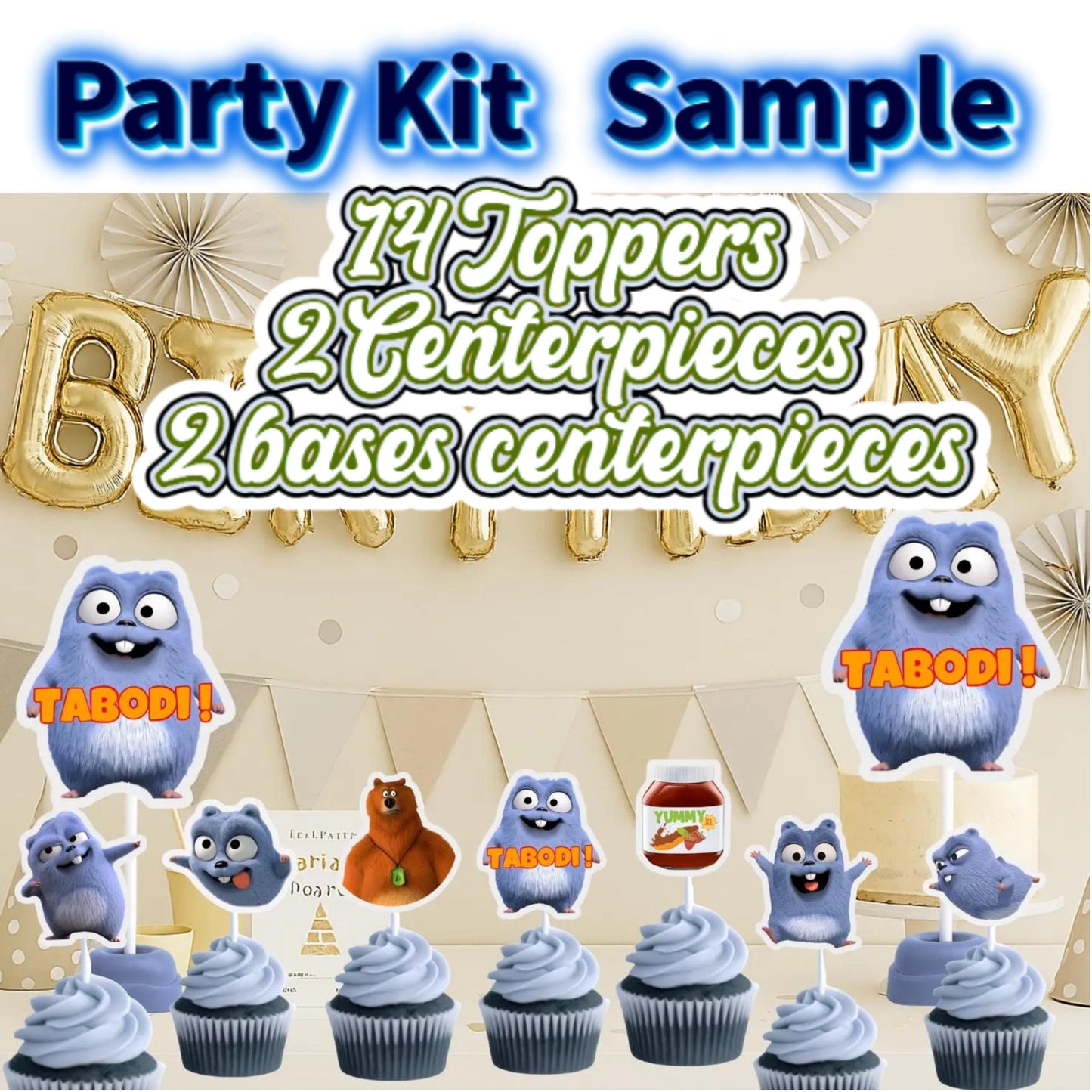 Rachel Topper Set – Handmade Cupcake & Centerpiece Decorations