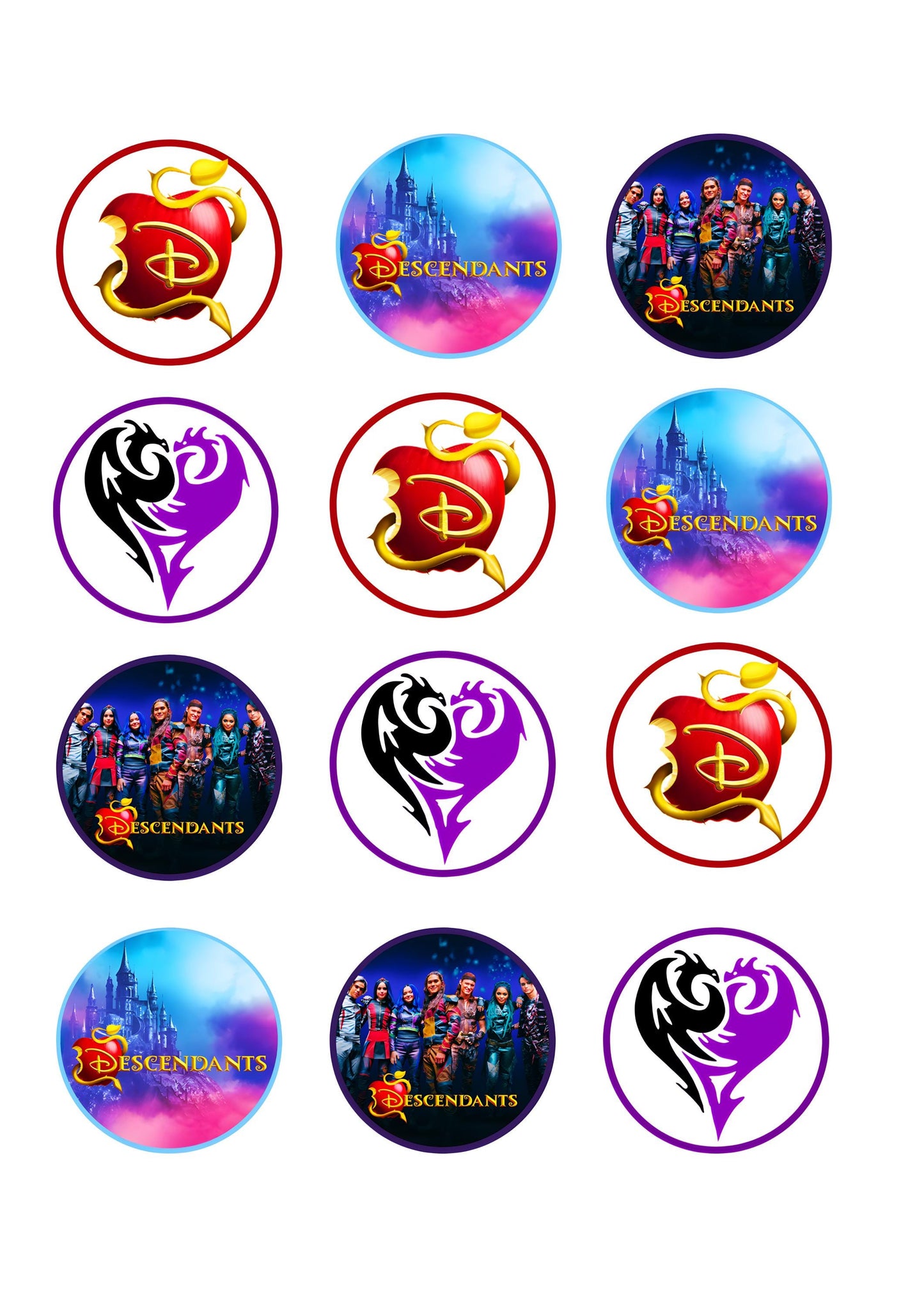 12 Descendants  Stickers