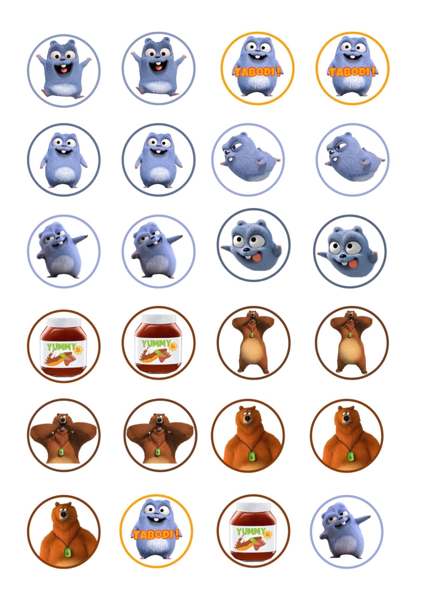 Grizzly  Bear Waterproof Stickers - Lemmings Theme, Gift Kit - Party Kit and more