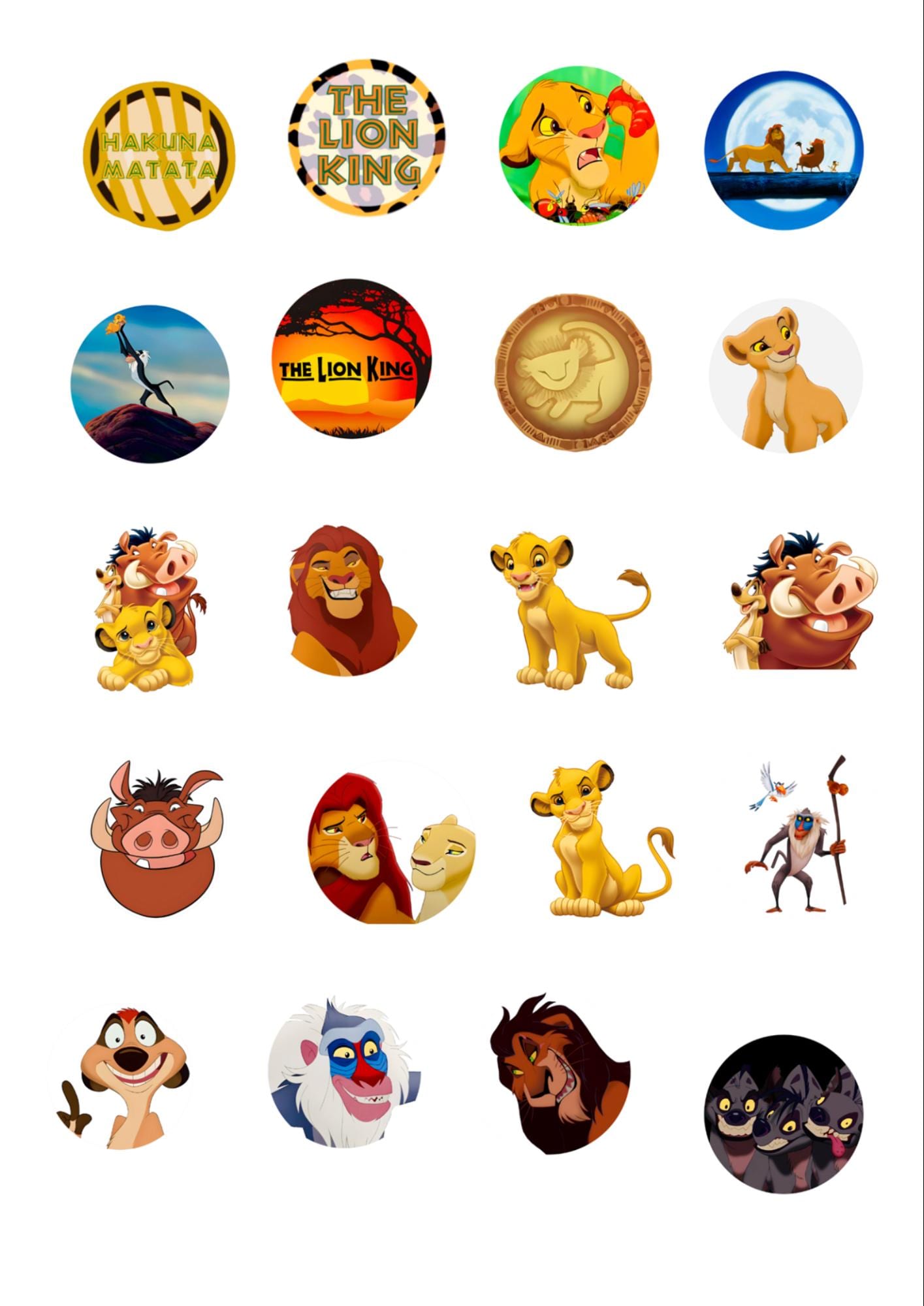 20 Lion King  Stickers