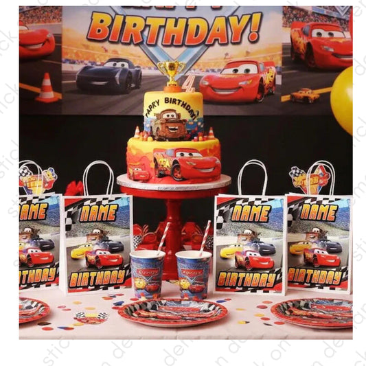 Personalised Small  Cars   Party Favor Bag – Birthday Theme - Birthday Bag / Cars  Party Favors Bag