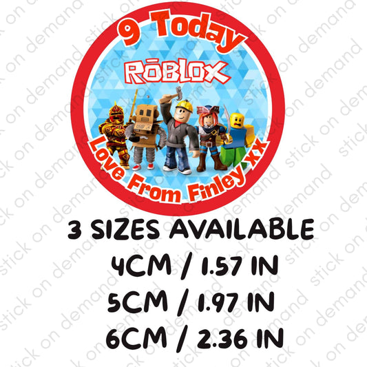 Personalised Custom Phrase Thank You Stickers –Roblox  Party Favor Labels - Roblox  Thank You Stickers