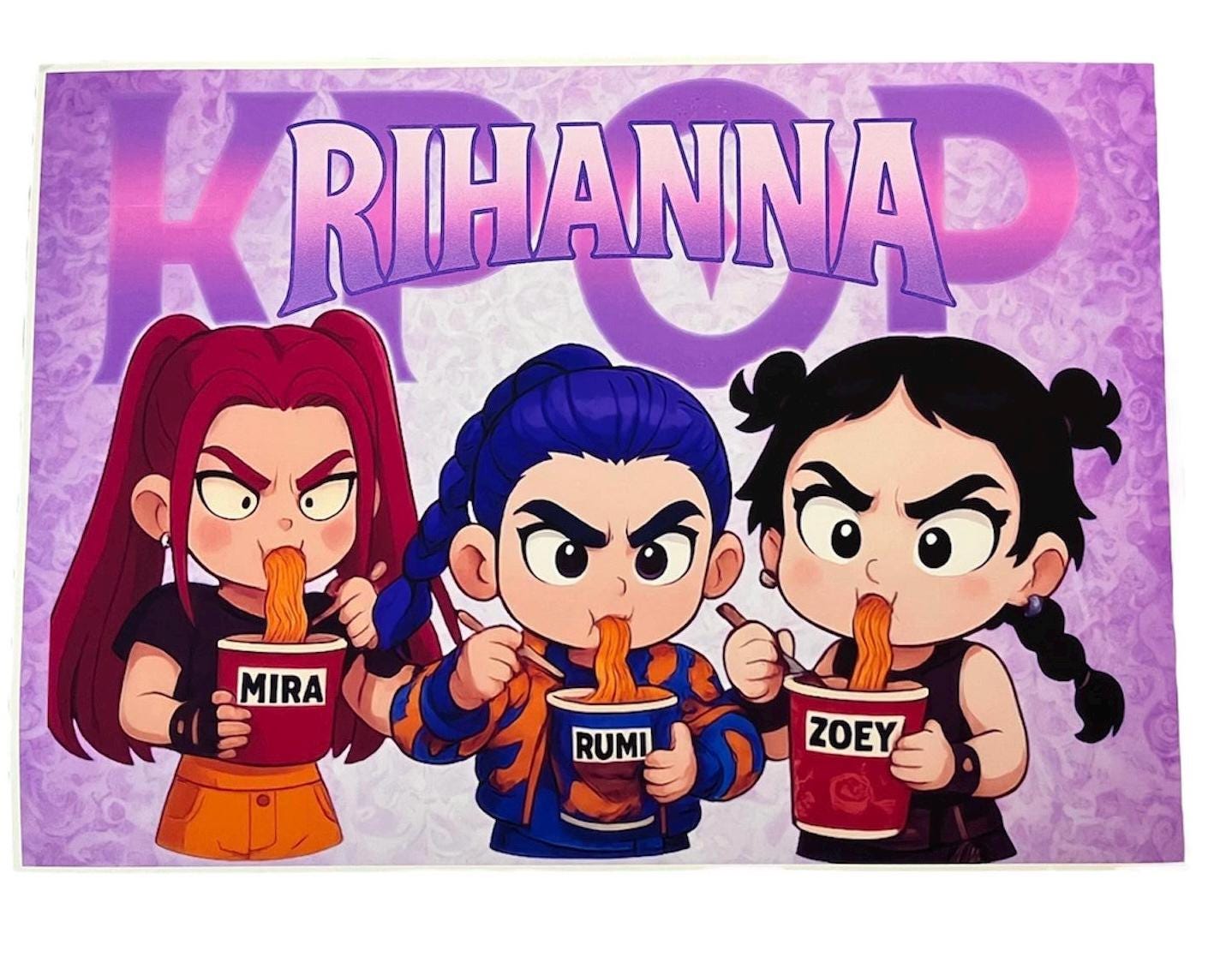 Personalised Kpop Cartoon Poster, Custom Child's Name Print