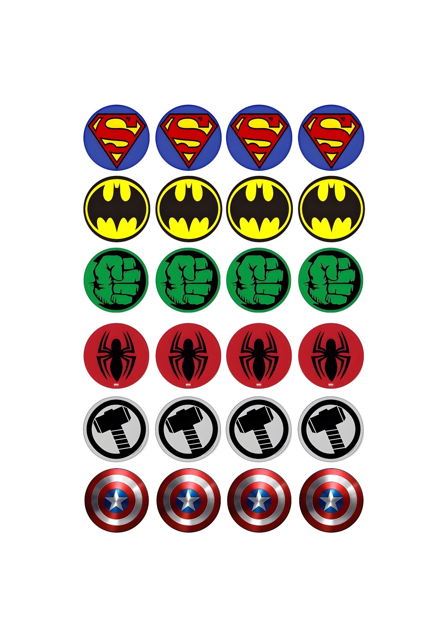 24 Superhero Stickers: Waterproof Vinyl, Party Kit , Gift Kit