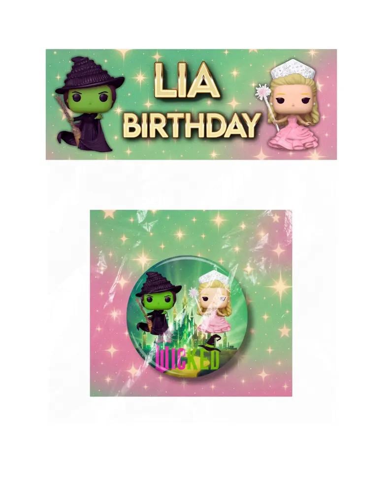 Wicked Keychain Party Favor  — Cute Birthday Favour, Bulk Kids Party Gifts,   Wicked Party - Party Favor - Wicked