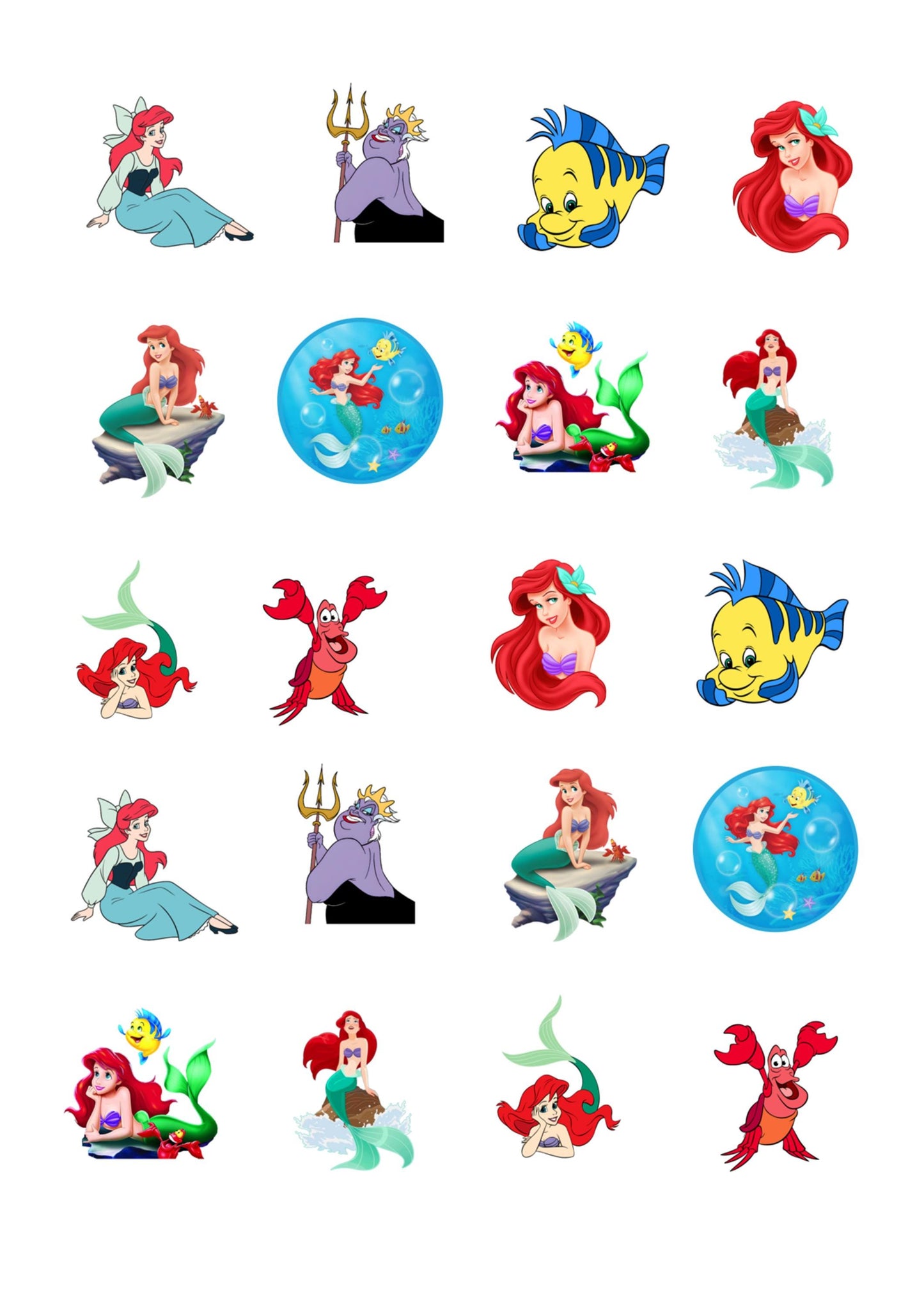 20 Little Mermaid Stickers