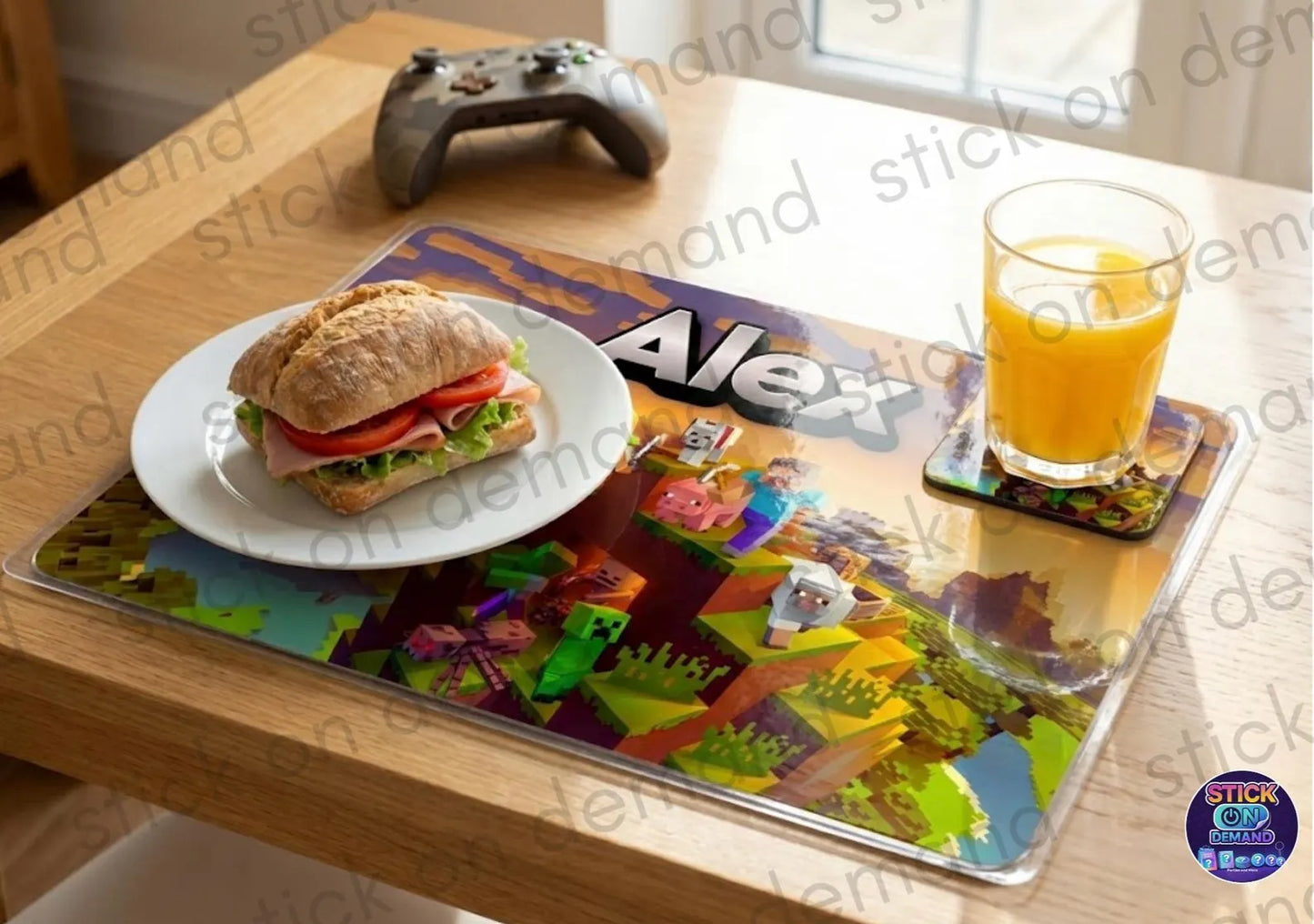 Personalised Video Game   Placemat & Coaster  - Tableware – Custom Designs Available -